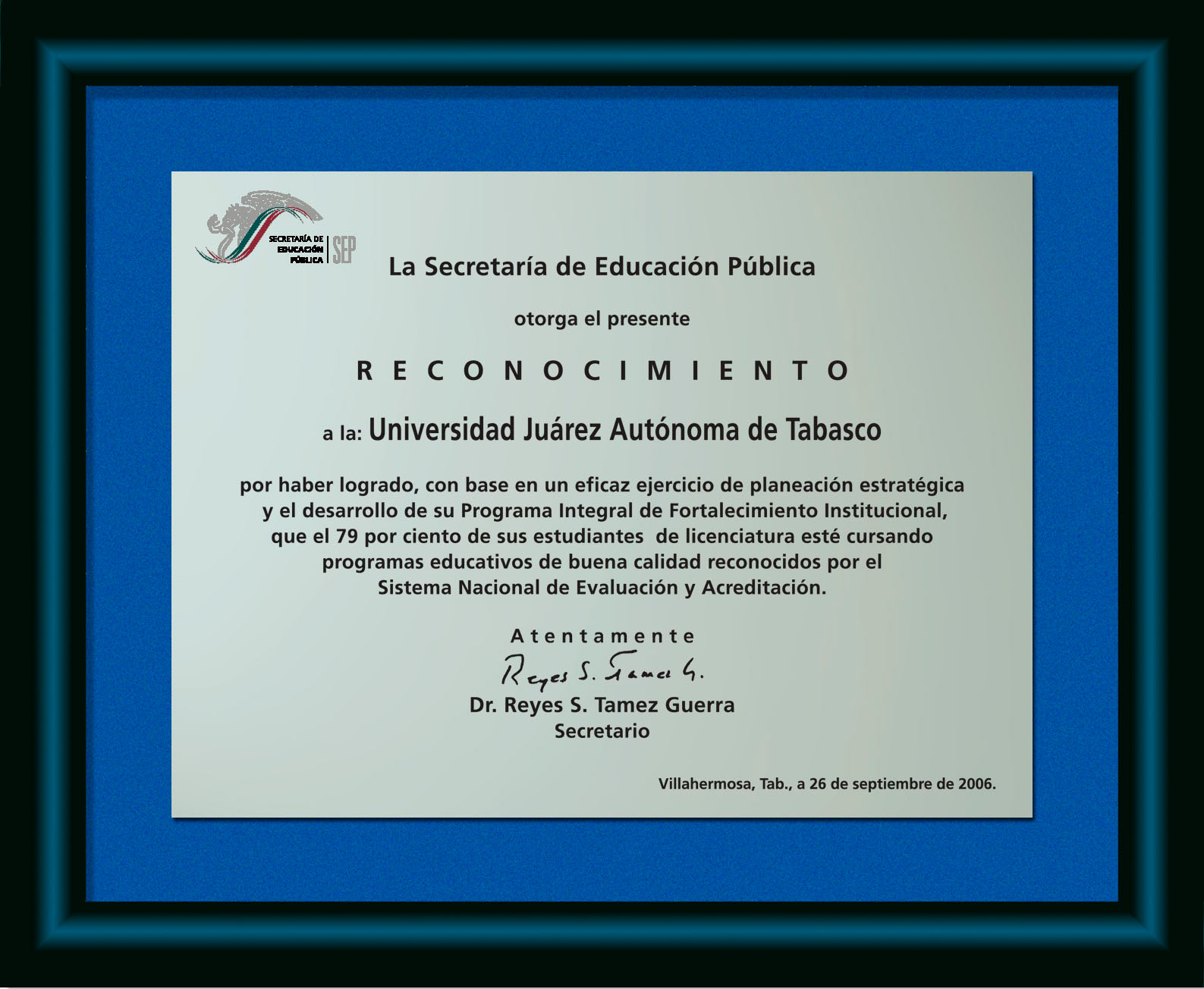 Reconocimiento UJAT 2006