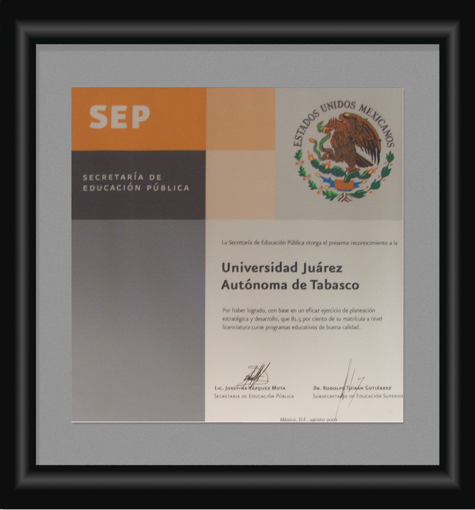Reconocimiento UJAT 2007