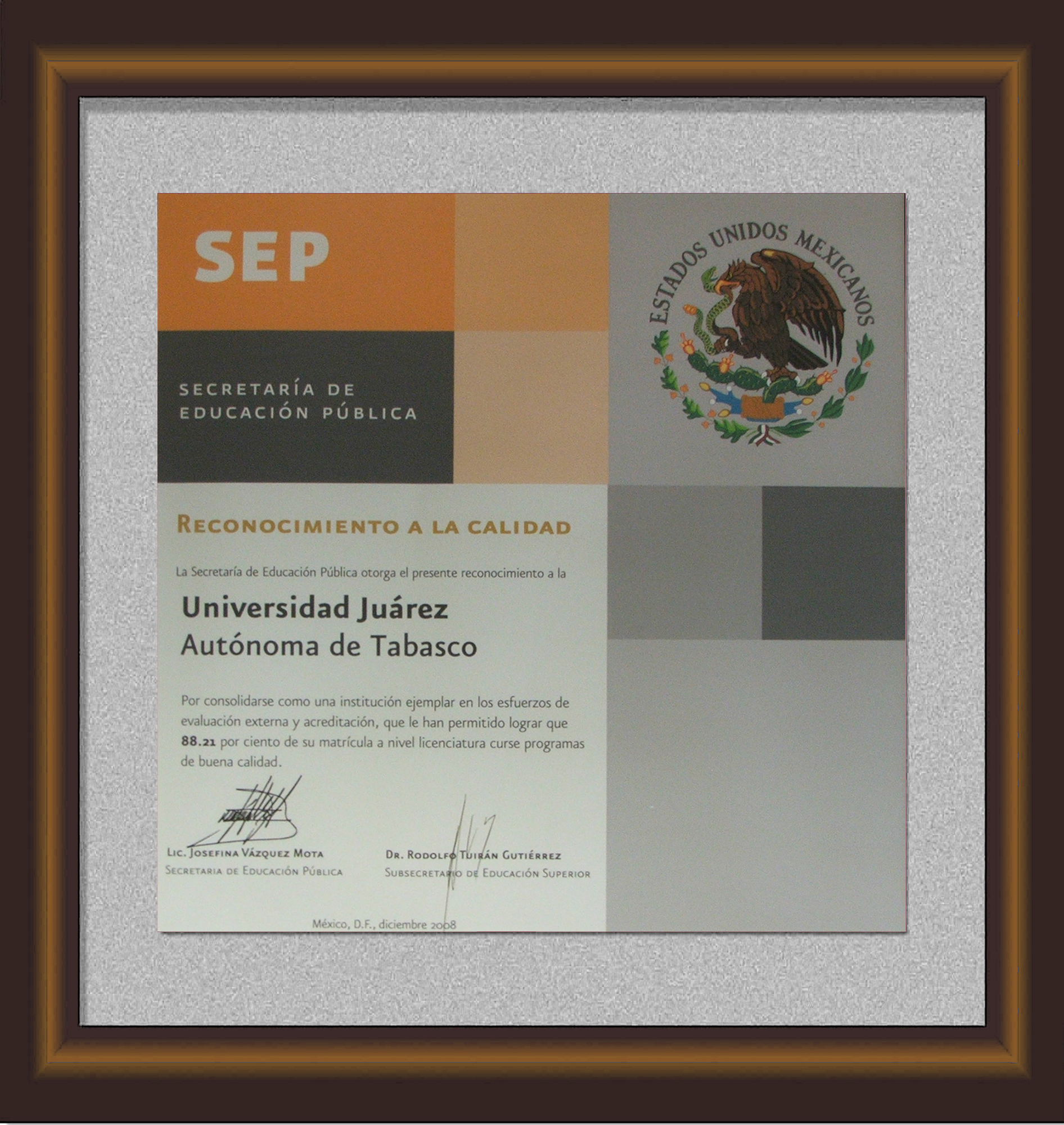 Reconocimiento UJAT 2008