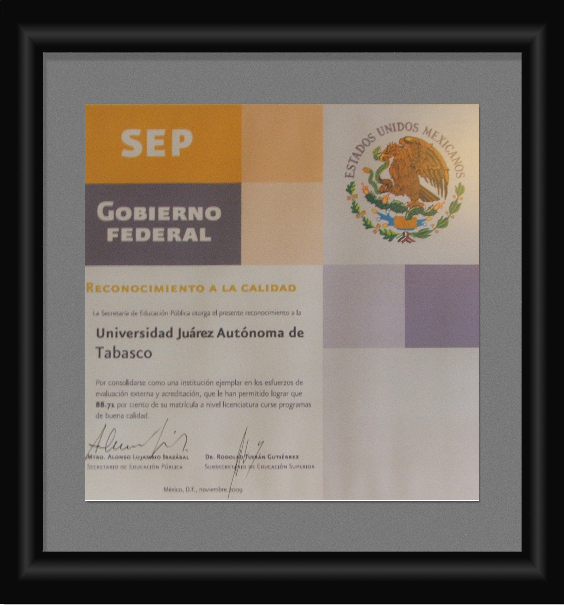 Reconocimiento UJAT 2009